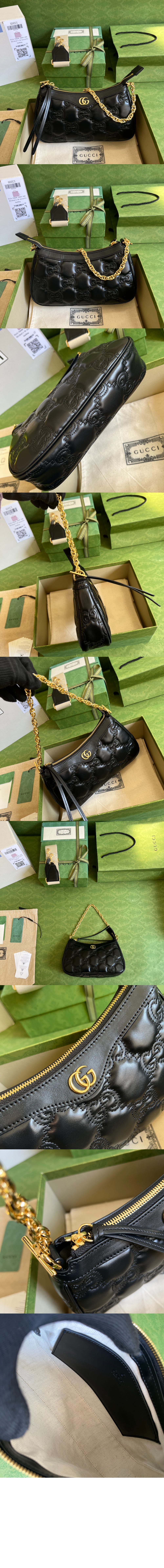 GG 마틀라세 레더 핸드백 735049 > Matlase - 마틀라세