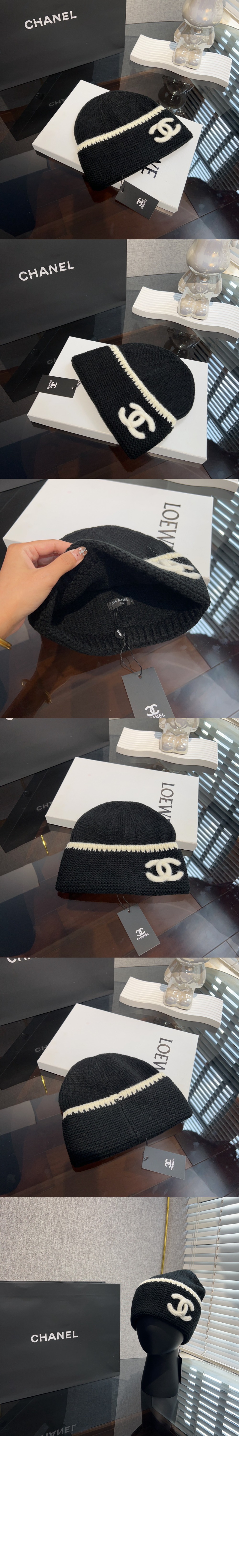 로고 캐시미어 비니 AA9203 > 샤넬
