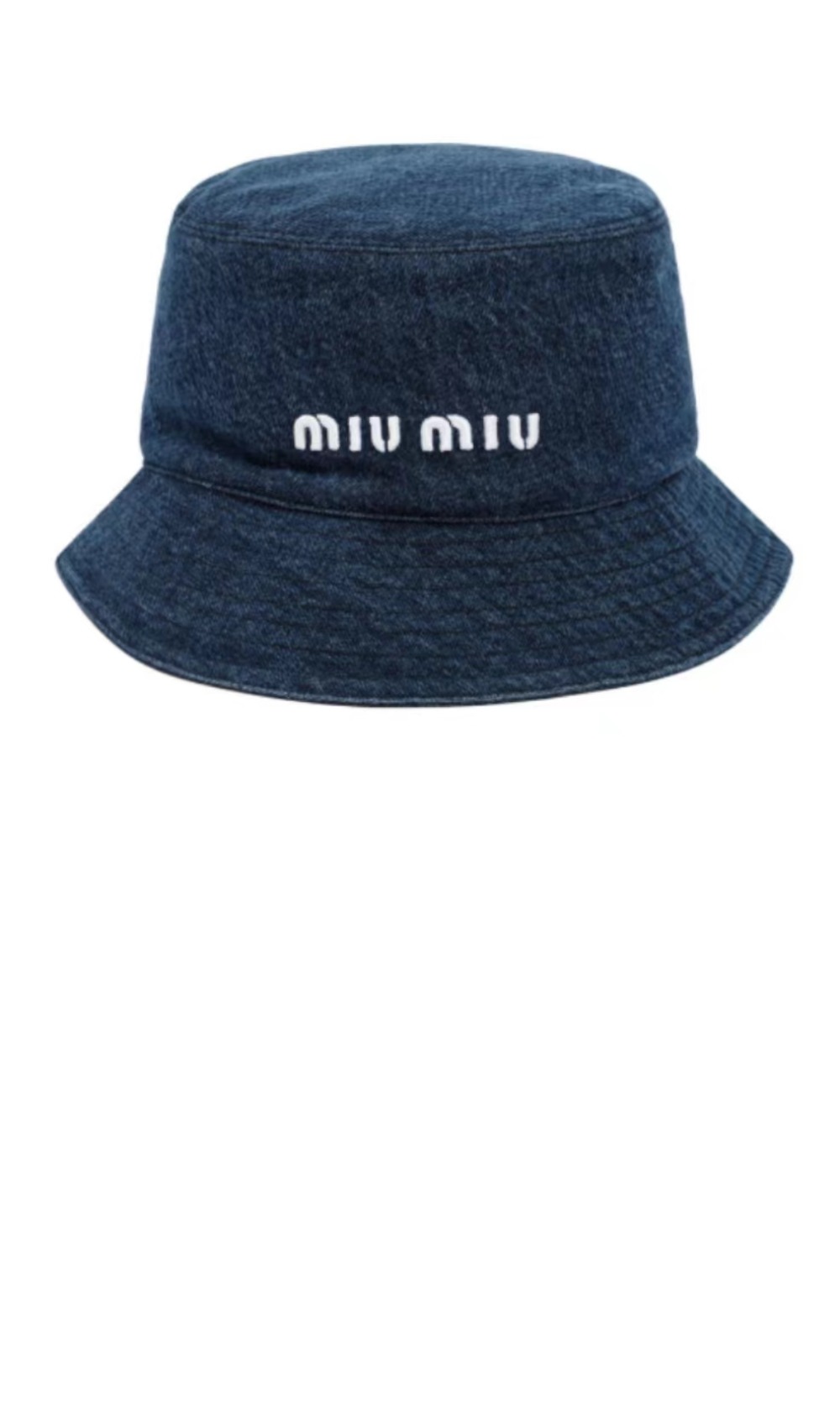 데님 로고 버킷햇 5HC196 > 미우미우