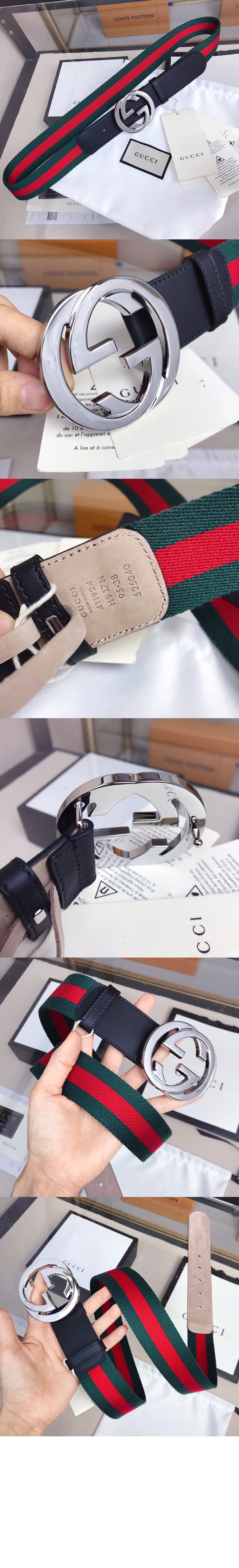 인터로킹 G 버클 웹 벨트  ‎411924 > 구찌