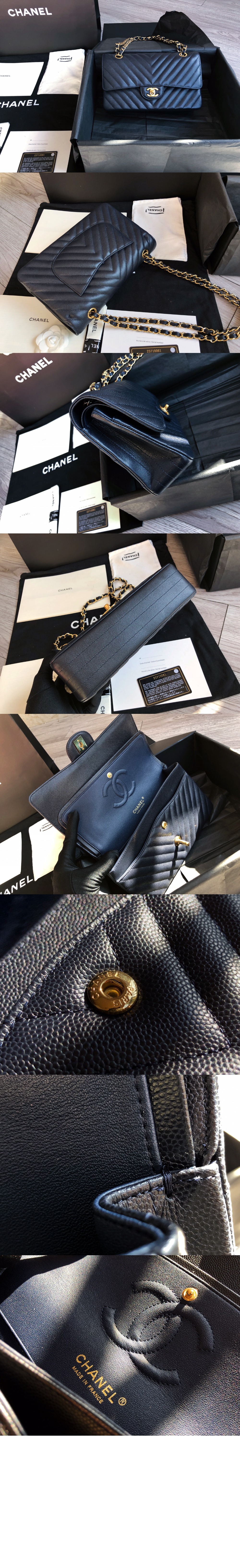 쉐브론 클래식 캐비어 미듐 인기색상 A01112 > Classic Chevron - 클래식 쉐브론