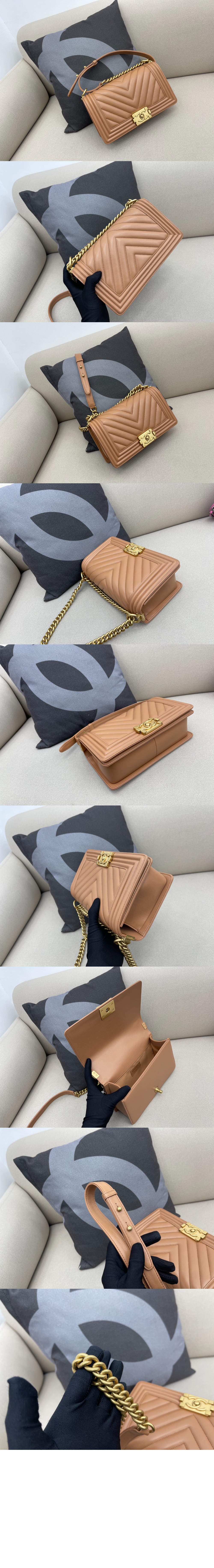 쉐브론 보이백 램스킨 미듐 인기색상 A67086 > Boy Chevron - 보이 쉐브론