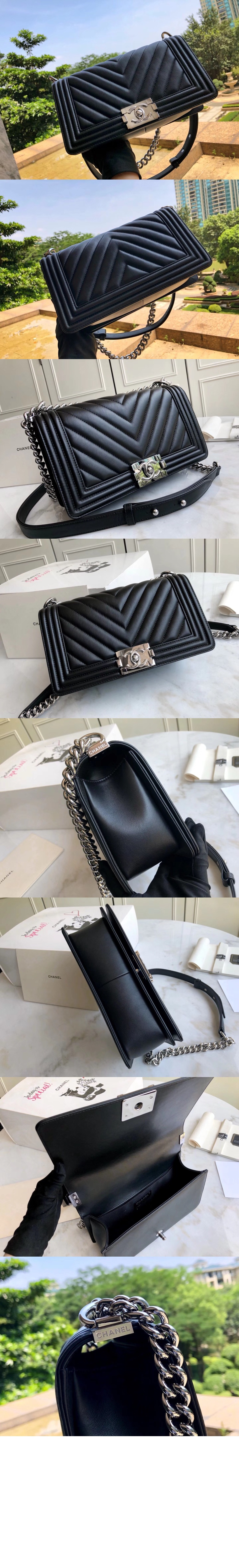 쉐브론 보이백 램스킨 미듐 A67086 > Boy Chevron - 보이 쉐브론