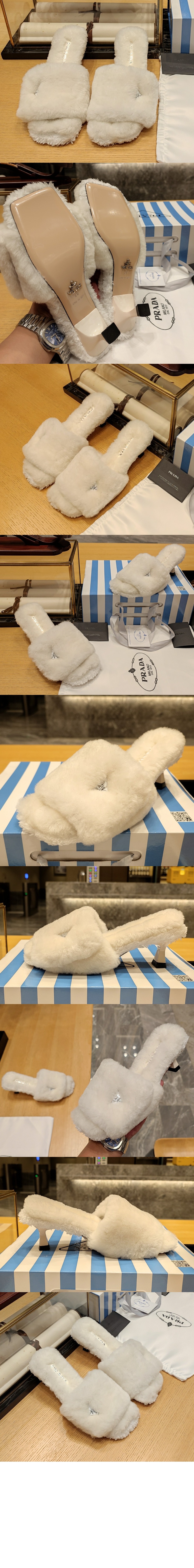 프라다 퍼 슬리퍼 샌들 1XX654 > 신발