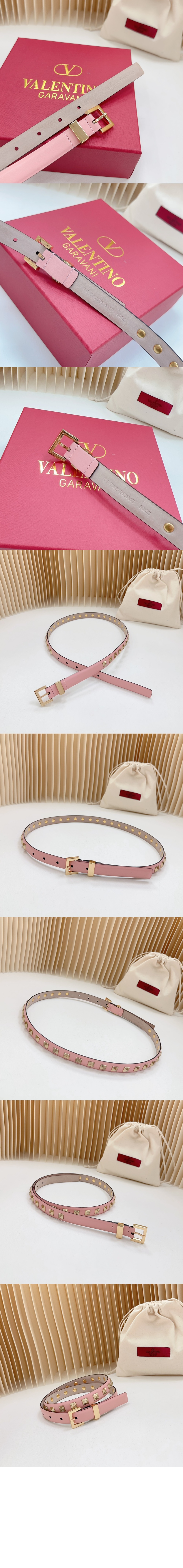 락스터드 유광 가죽 벨트 > 발렌티노