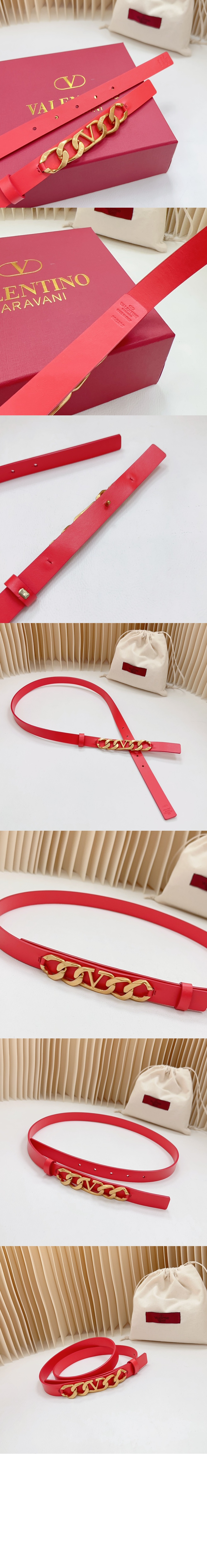 브이로그 체인 송아지 가죽 벨트 > 발렌티노