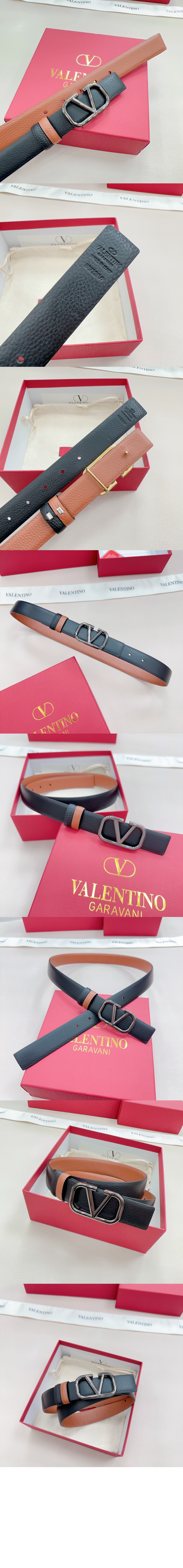 엘크프린팅 송아지 가죽 양면벨트 > 발렌티노