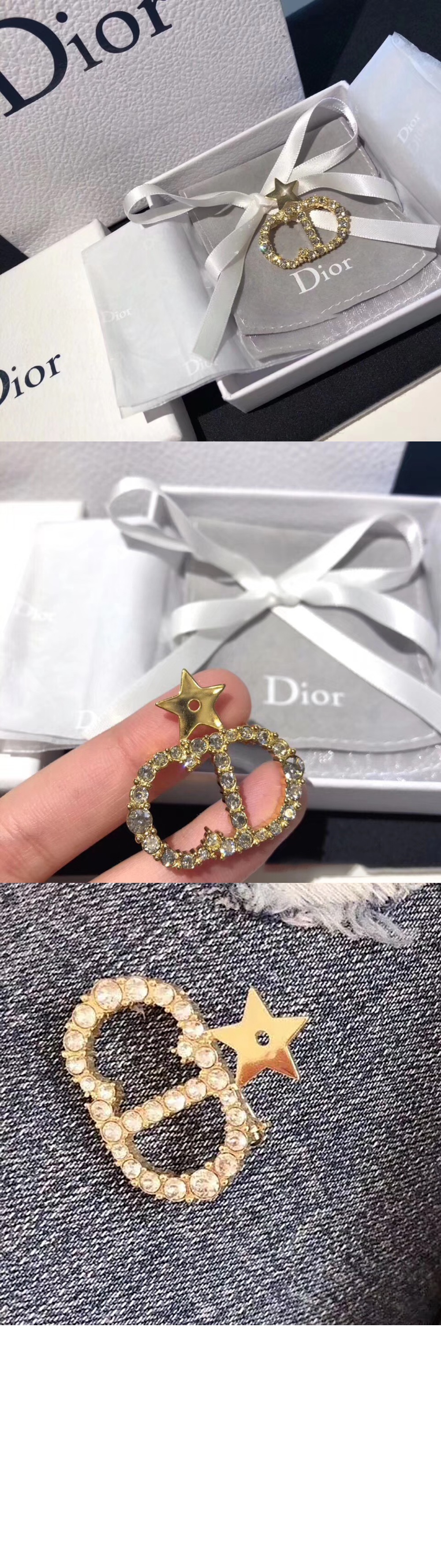 Crystal Pearl CD 브로치 V0317 > 디올