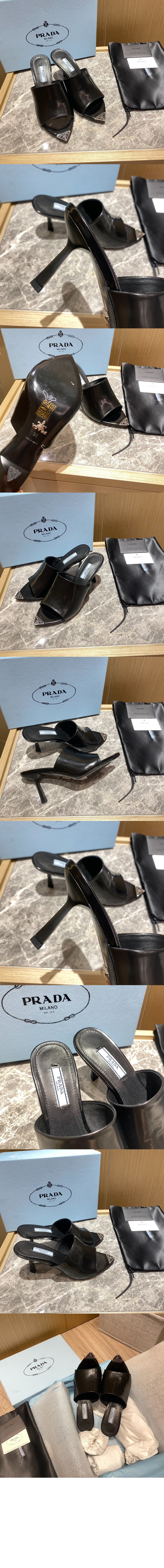 브러쉬드 가죽 하이힐 슬라이드 1XX638 > Etc - 기타제품