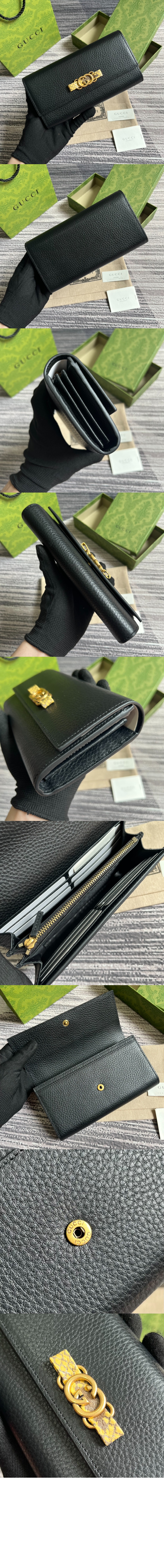 인터로킹 G 파이톤 보우 지갑 750461 > GG Emblem - GG 로고