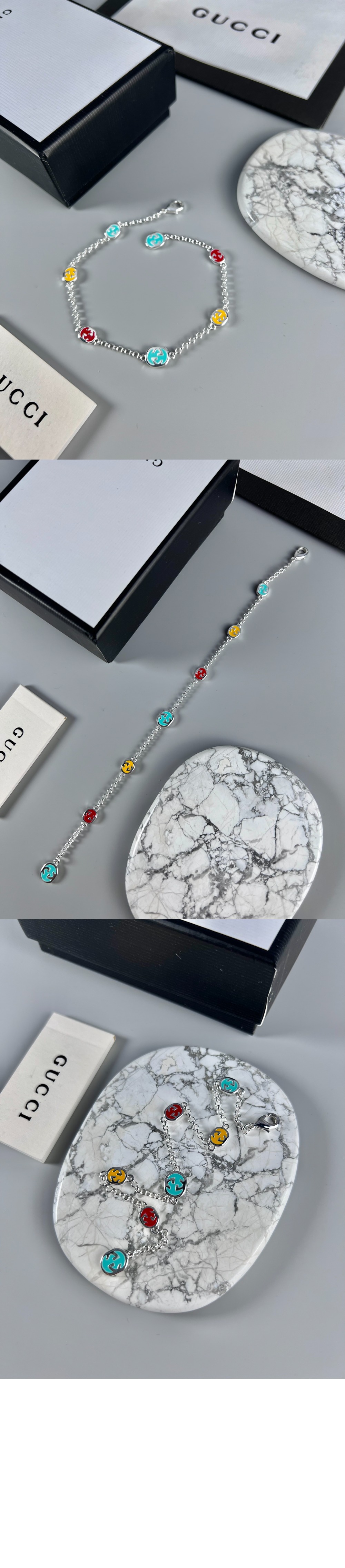 멀티컬러 에나멜 인터로킹 G 팔찌 728951 > Etc - 기타제품