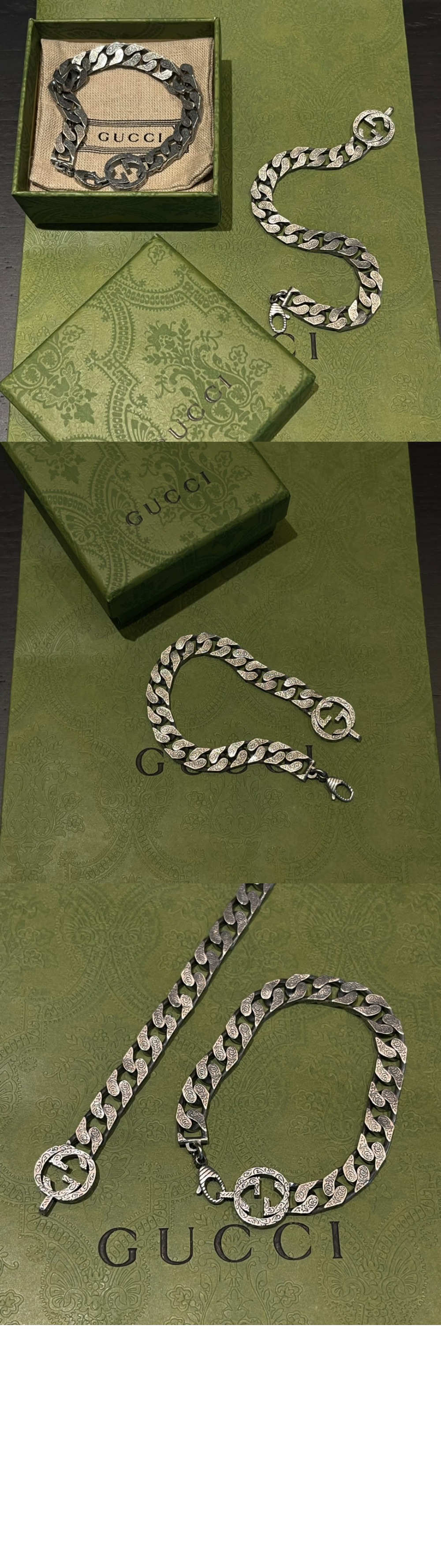 인터로킹 G 실버 체인 팔찌 ‎454285 > Etc - 기타제품