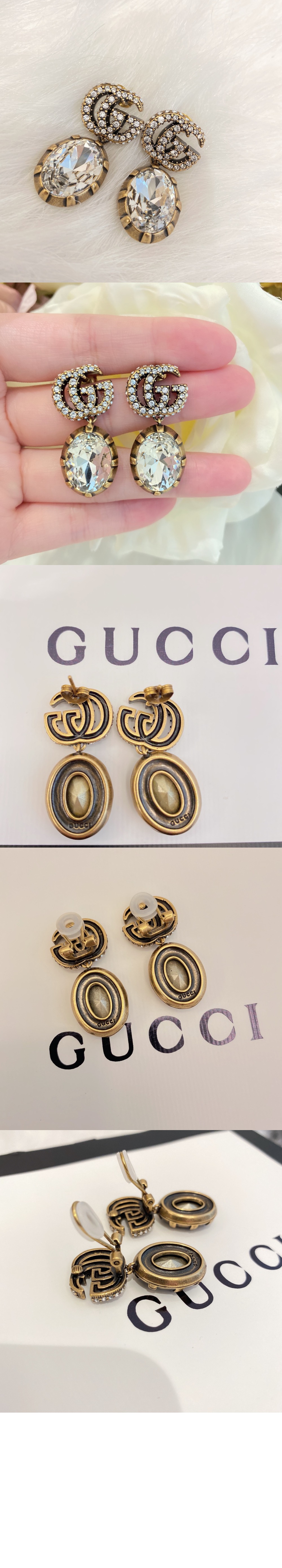 크리스털 디테일의 더블 G 귀걸이 629659 > Etc - 기타제품