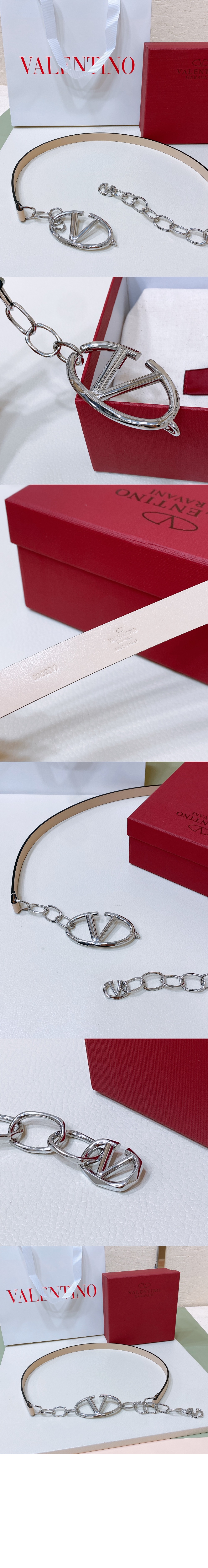 브이로그문 광택 소가죽 체인벨트 > 발렌티노