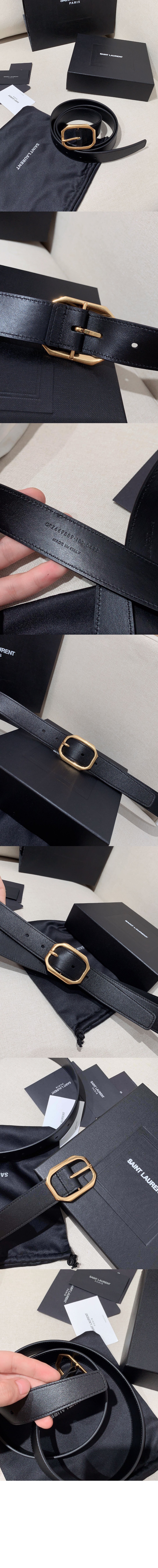 프레임 슬림 벨트 732560 > 생로랑