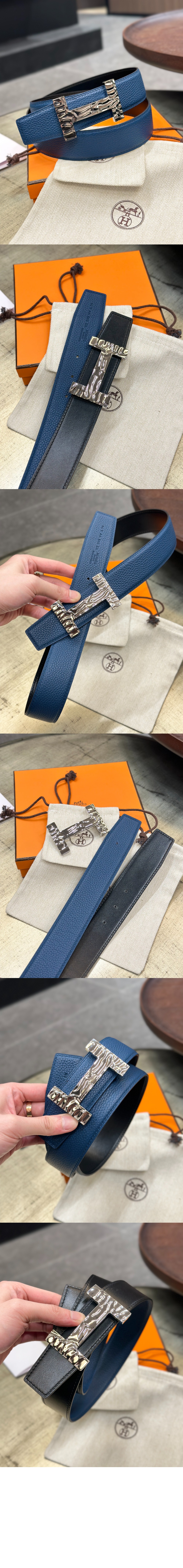 Quizz H2O 벨트 버클 리버서블 가죽 스트랩 > 에르메스