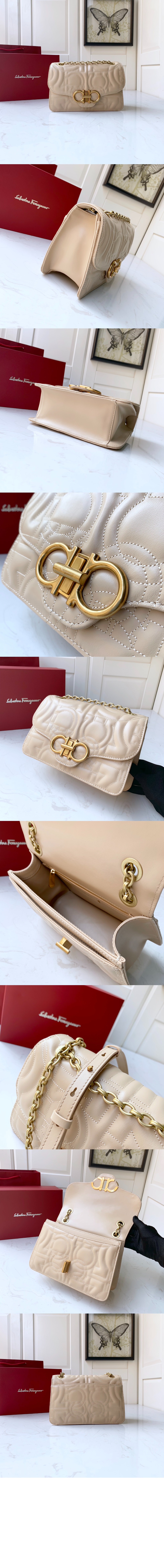 퀼티드 간치니 플랩백 라지 21H168 > Gancini Bag - 간치니 백