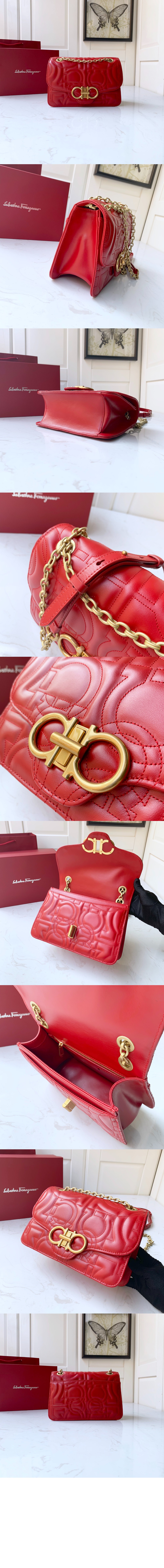 퀼티드 간치니 플랩백 라지 21H168 > Gancini Bag - 간치니 백