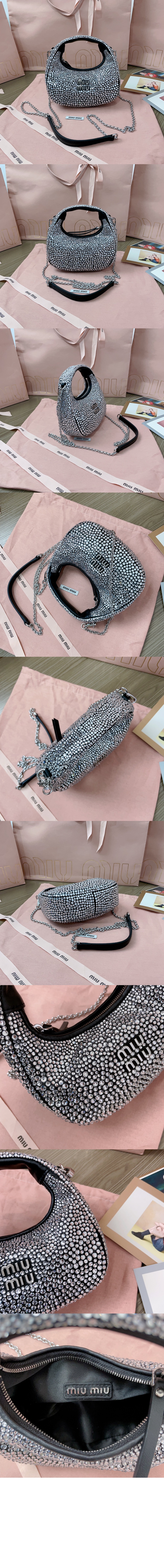 완더 세틴 크리스털 미니 호보 백 5BP078 > Wander - 원더