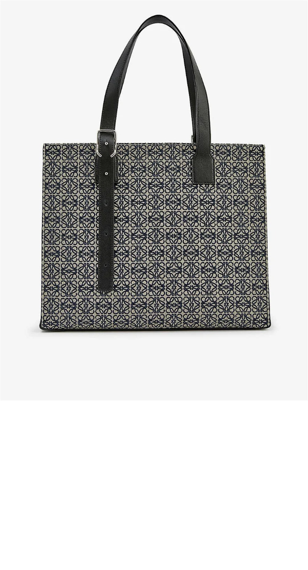 버클 호리즌탈 토트 백 - 카프스킨 & 애너그램 자카드 > Buckle Horizontal Tote - 버클 호리즌탈 토트