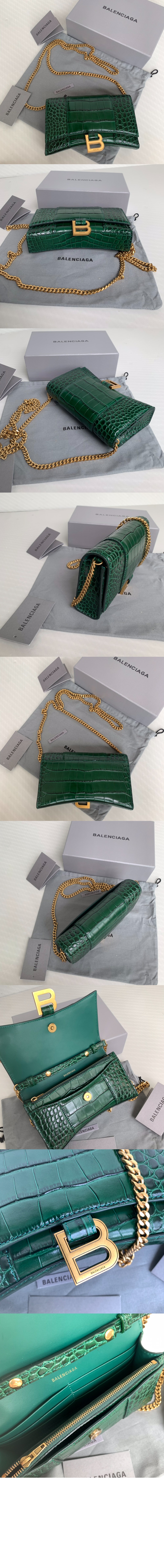 아워글래스 크로커다일 엠보싱 월렛 온 체인 656050 > Hourglass - 아워글래스