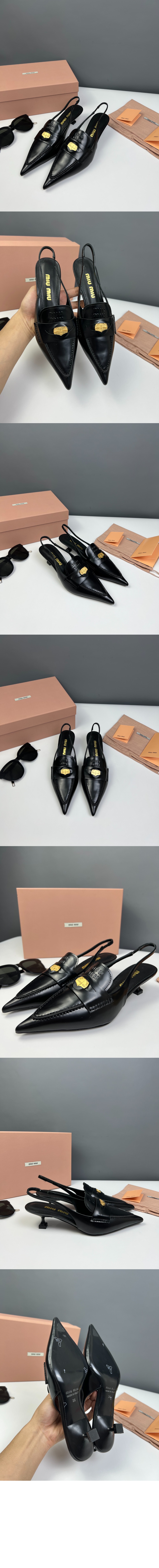 가죽 슬링백 5D901D > Pumps - 펌프스