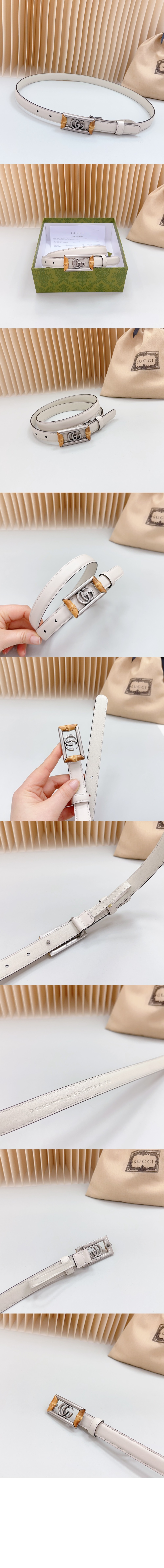 더블 G 밤부 레더 벨트 768464 > 구찌