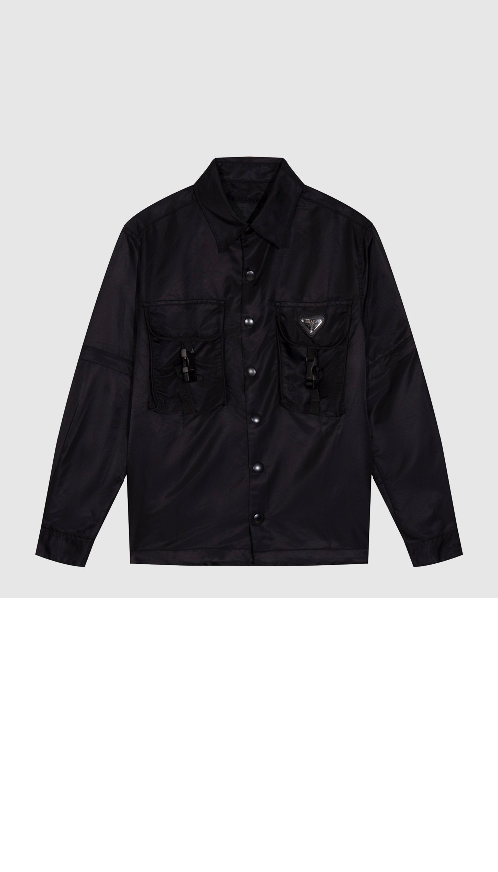 로고 긴팔 코트 > 프라다