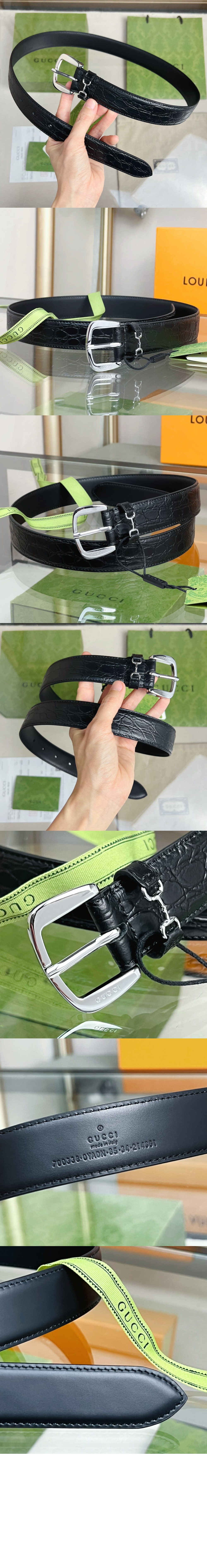 사각 버클 벨트 700338 > 구찌