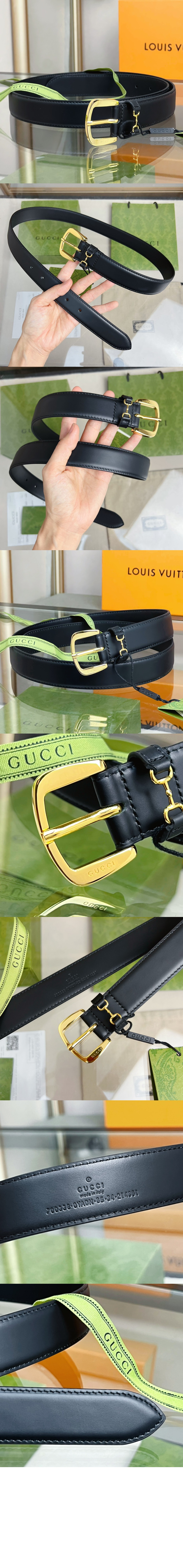 사각 버클 벨트 700338 > 구찌