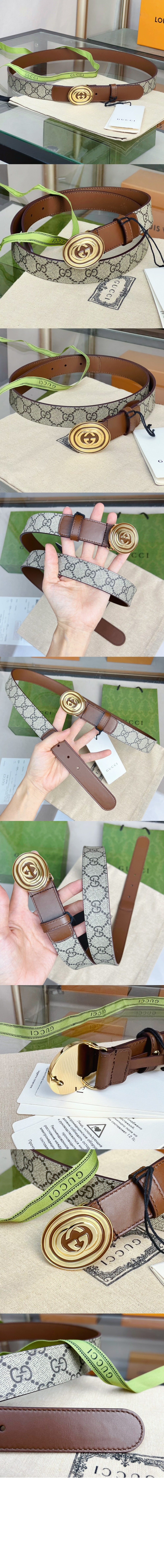 타원형 버클 벨트 699450 > 구찌