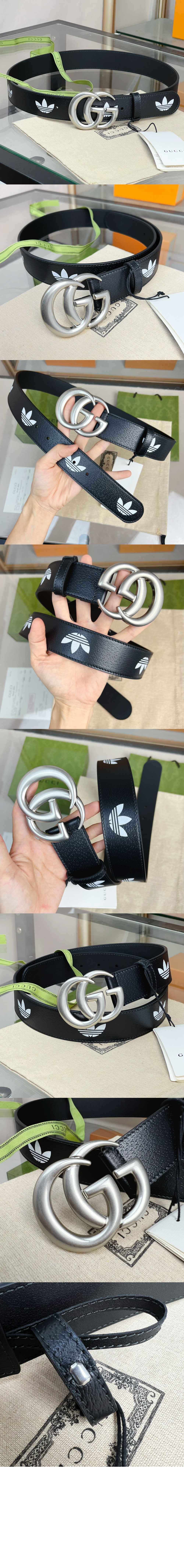 x 아디다스 x 구찌 트레포일 벨트 406831 > 구찌