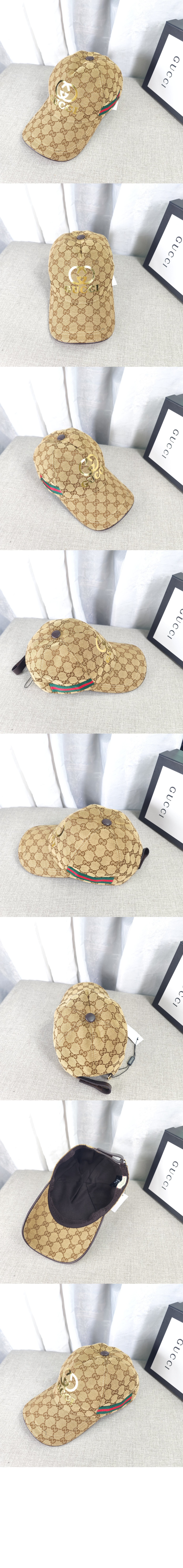 골드 로고 웨빙 베이스볼 캡 200035 > 구찌