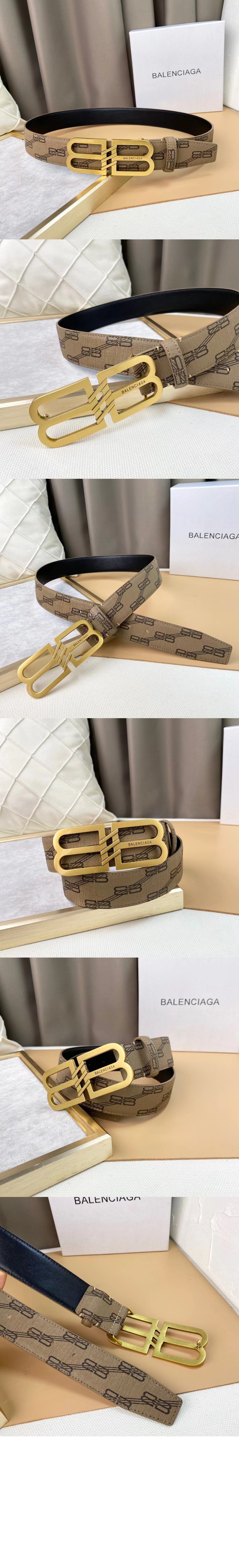 BB 시그니처 코팅 캔버스 벨트 703098 > 발렌시아가