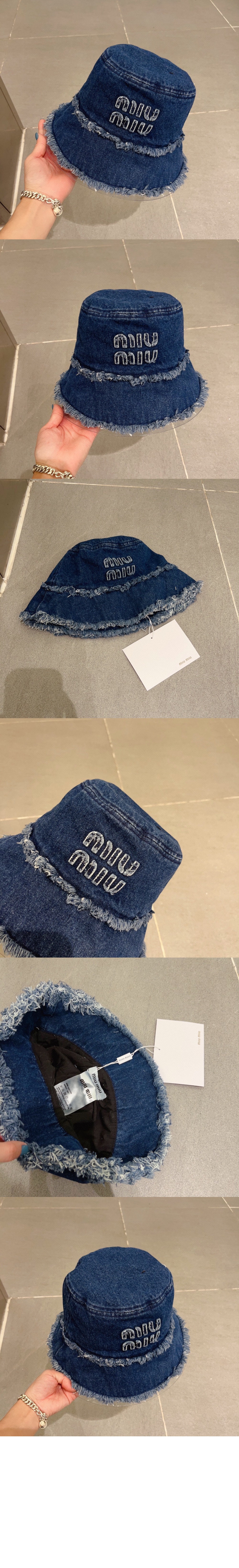 데님 버킷햇 5HC196 > 미우미우