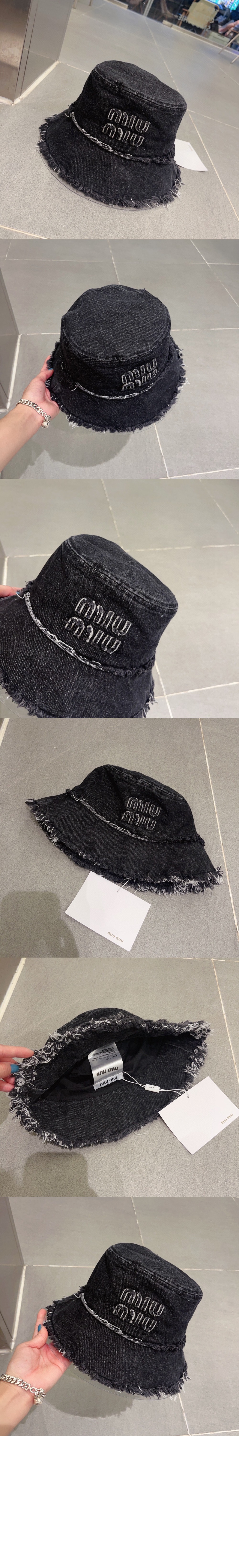 데님 버킷햇 5HC196 > 미우미우