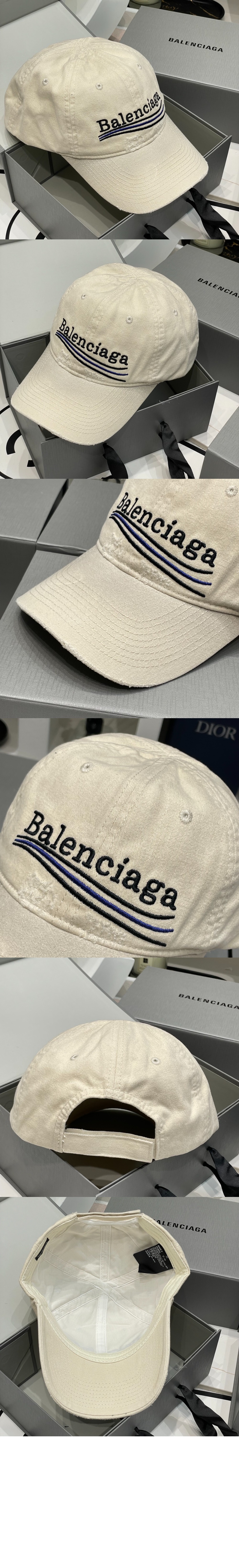 로고 자수 빈티지 베이스볼 캡 673320 > 발렌시아가