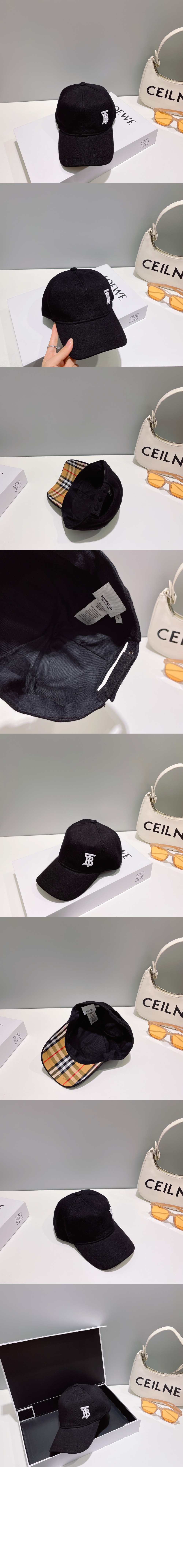 이니셜 자수 베이스볼 캡 80653471 > 버버리