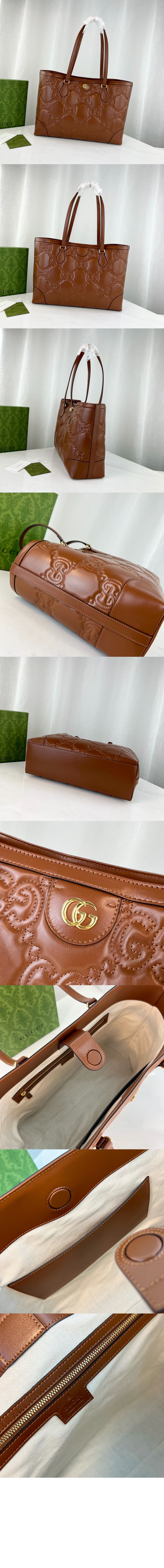 GG 마틀라세 레더 미디엄 토트백 631685 > Matlase - 마틀라세