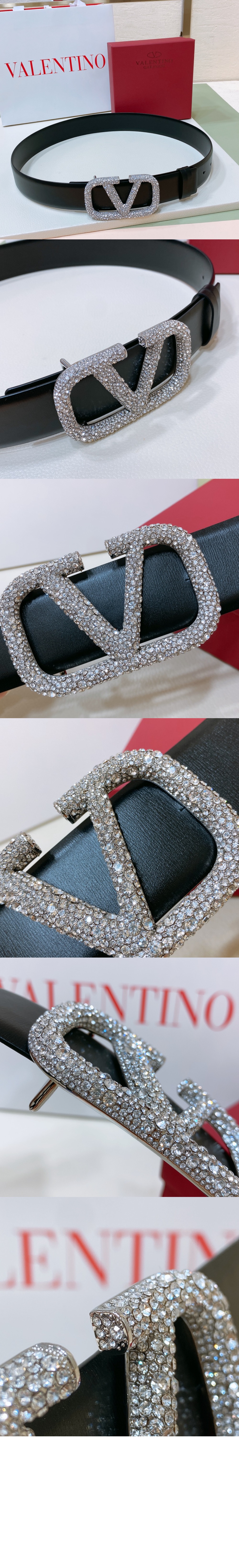 송아지 가죽 양면 벨트 > 발렌티노