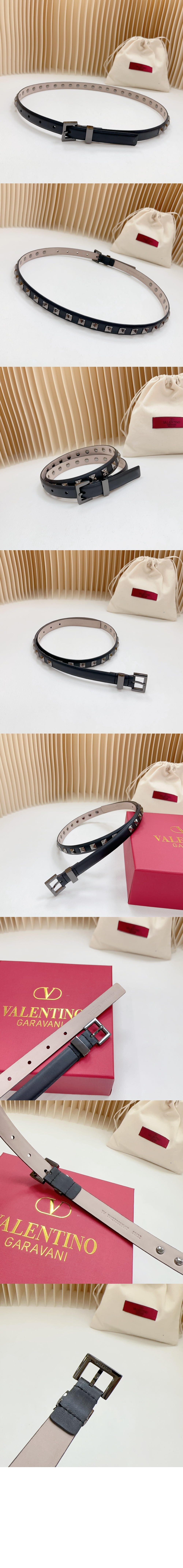 가죽 스터드 벨트 > 발렌티노