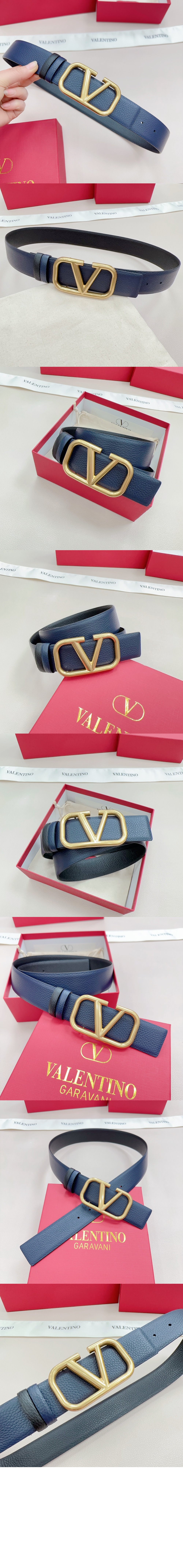 양면 송아지 가죽 벨트 > 발렌티노