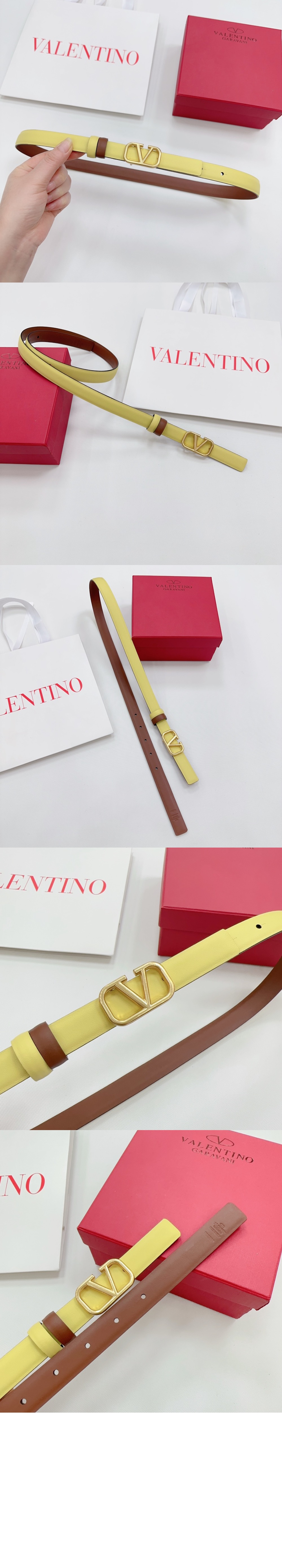 양면 송아지 가죽 벨트 > 발렌티노