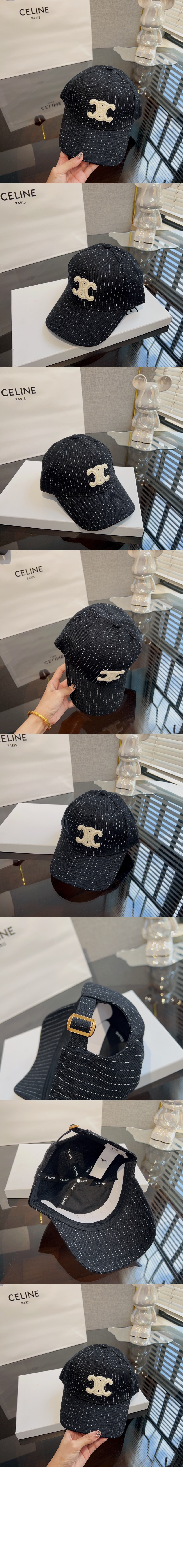 스트라이프 베이스볼 캡 2AUT69 > 셀린느