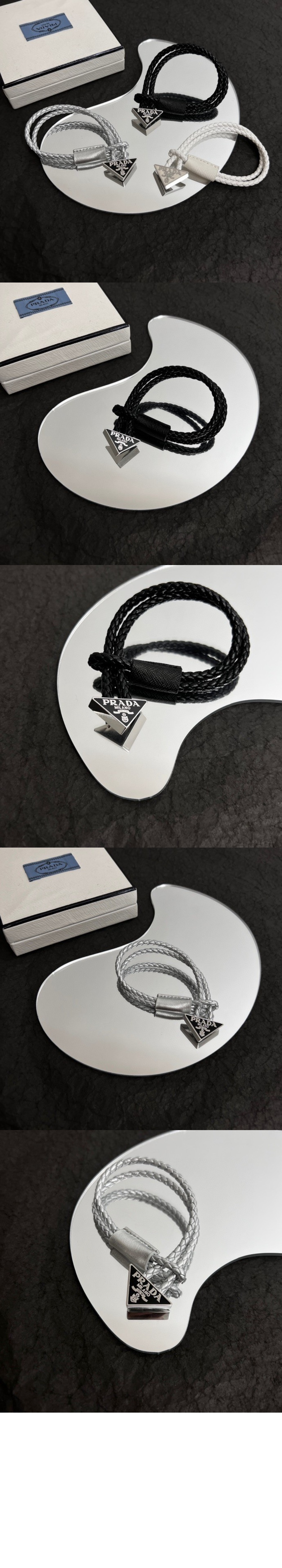 브레이디드 나파 가죽 브레이슬릿 2IB288 > 프라다