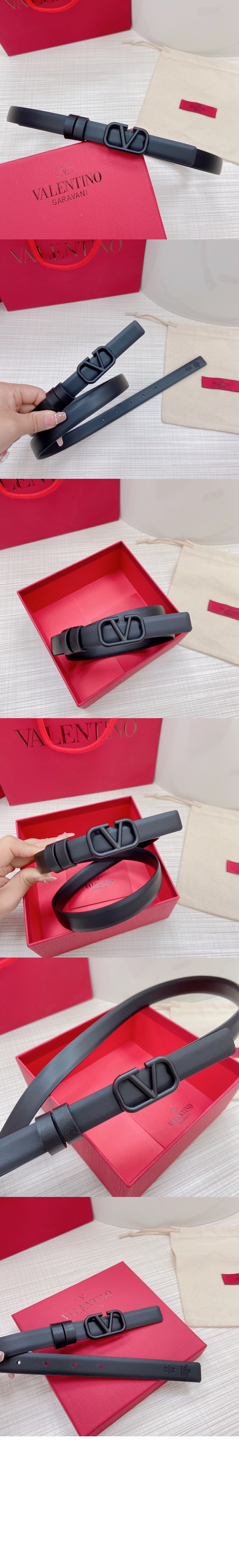 브이로고 시그니처 유광 송아지 가죽 벨트 > 발렌티노