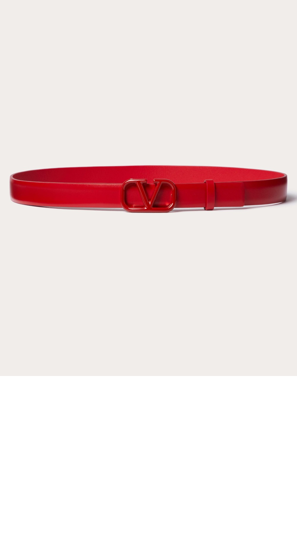 브이로고 시그니처 유광 송아지 가죽 벨트 > 발렌티노
