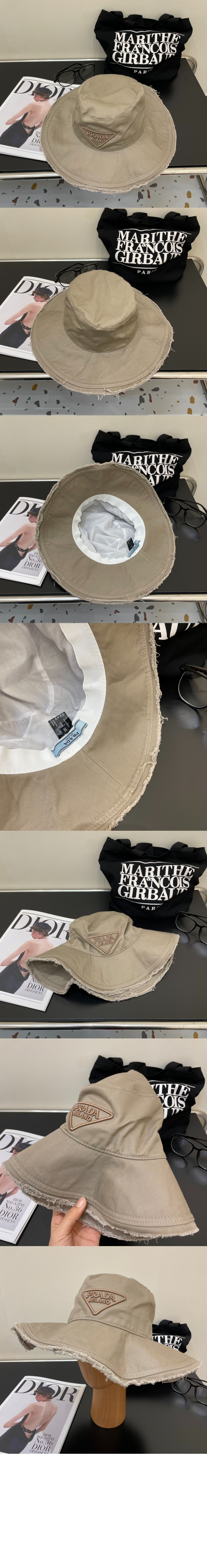 왕 챙 자수 선캡 UBD435 > 프라다