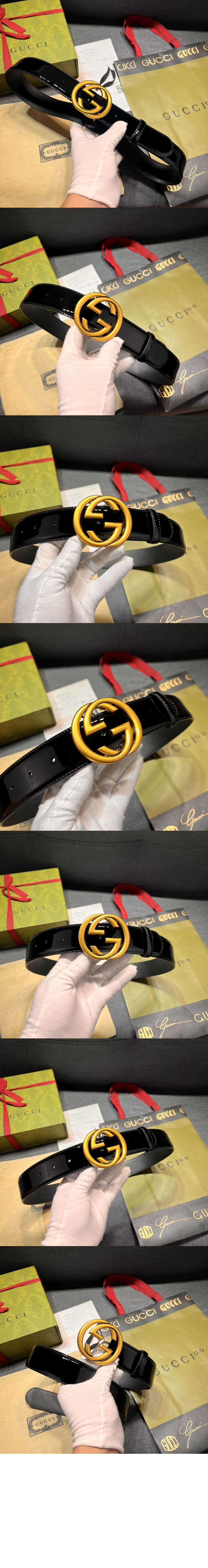 인터로킹 G 버클 와이드 벨트 763389 > 구찌