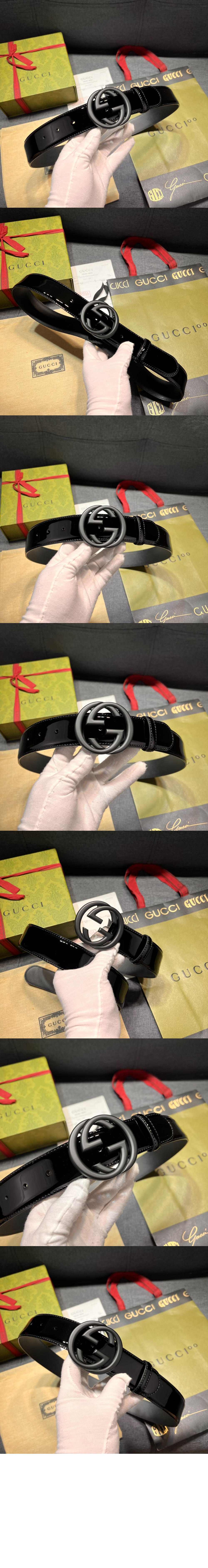 인터로킹 G 버클 와이드 벨트 763389 > 구찌